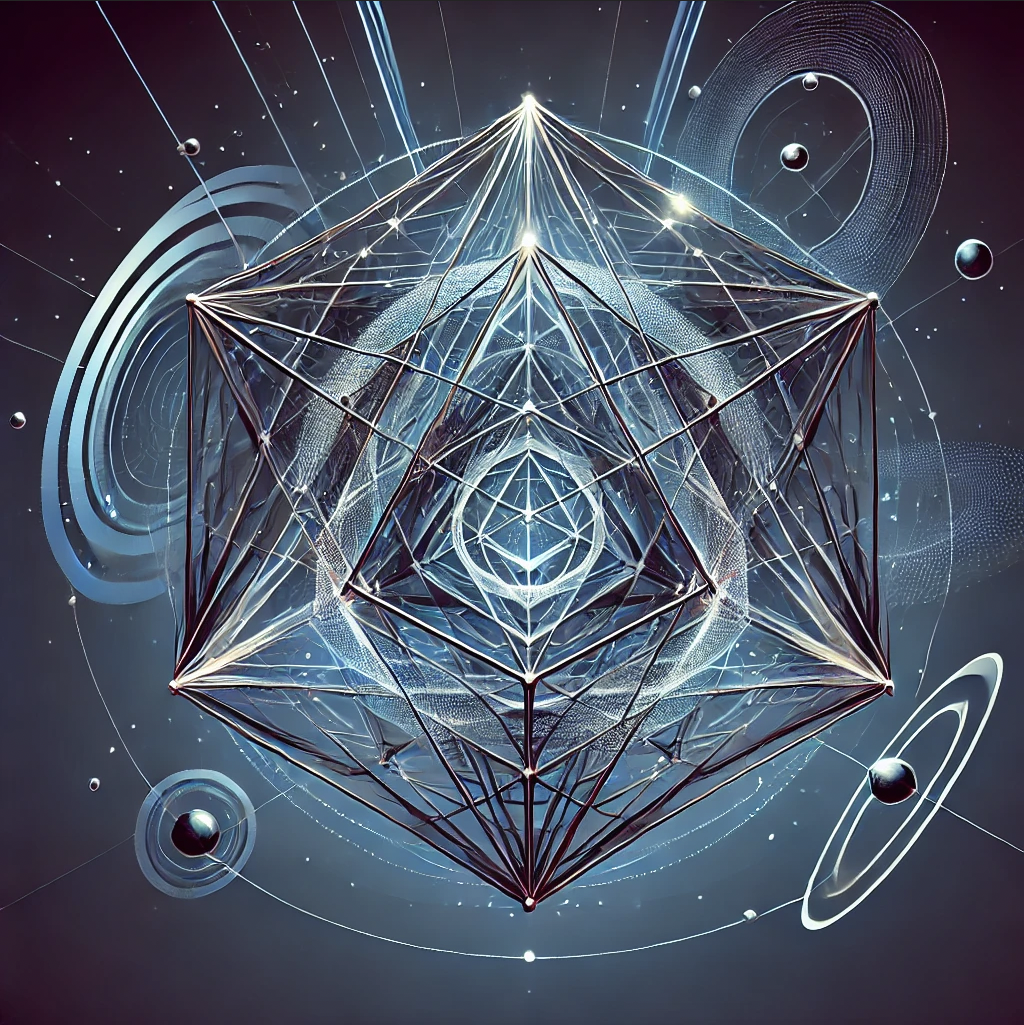 Vector Image Description:
		Central Structure: A large, transparent tetrahedron at the center, representing the concept of a 'Tetrahedral Balance Projection.' This tetrahedron is made of intersecting planes that create internal geometric patterns, symbolizing complex mathematical models.
		Inner Dynamics: Within the tetrahedron, intricate spirals and arcs radiate outward, symbolizing the flow of energy and information through the structure. These spirals could be colored in varying shades of blue and purple to convey movement and energy.
		Toothy Elements: Around the edges of the tetrahedron, sharp, tooth-like projections extend outward, embodying the 'Toothy Inspire ABEC' concept. These projections could have a slightly metallic sheen, indicating their dynamic and active nature.
		Orbital Paths: Encircling the central tetrahedron are several orbits, each with smaller spheres or nodes representing particles or data points. These orbits suggest movement and interaction, illustrating the concept of gravitational or quantum interactions.
		Background and Surroundings: The background is a gradient from dark blue to black, representing the vastness of space and the depth of exploration. Light rays or beams could intersect the structure, symbolizing the illumination of new scientific insights.
		This vector image aims to capture the essence of your latest updates, blending the geometric precision of tetrahedral projections with the dynamic and exploratory spirit of your scientific pursuits. 